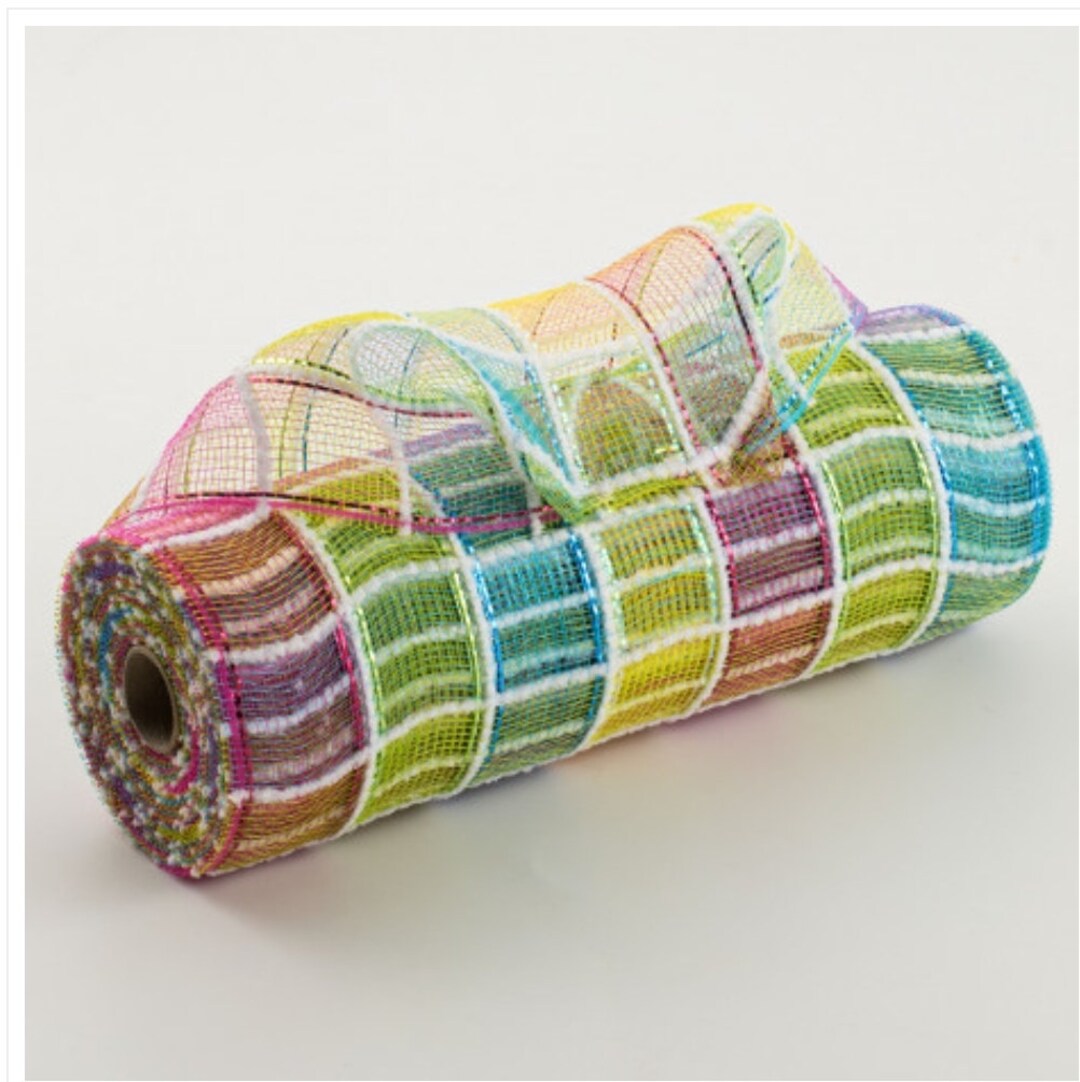 Plaid Summer Mesh: Multi-Color DIY Wreath Supplies