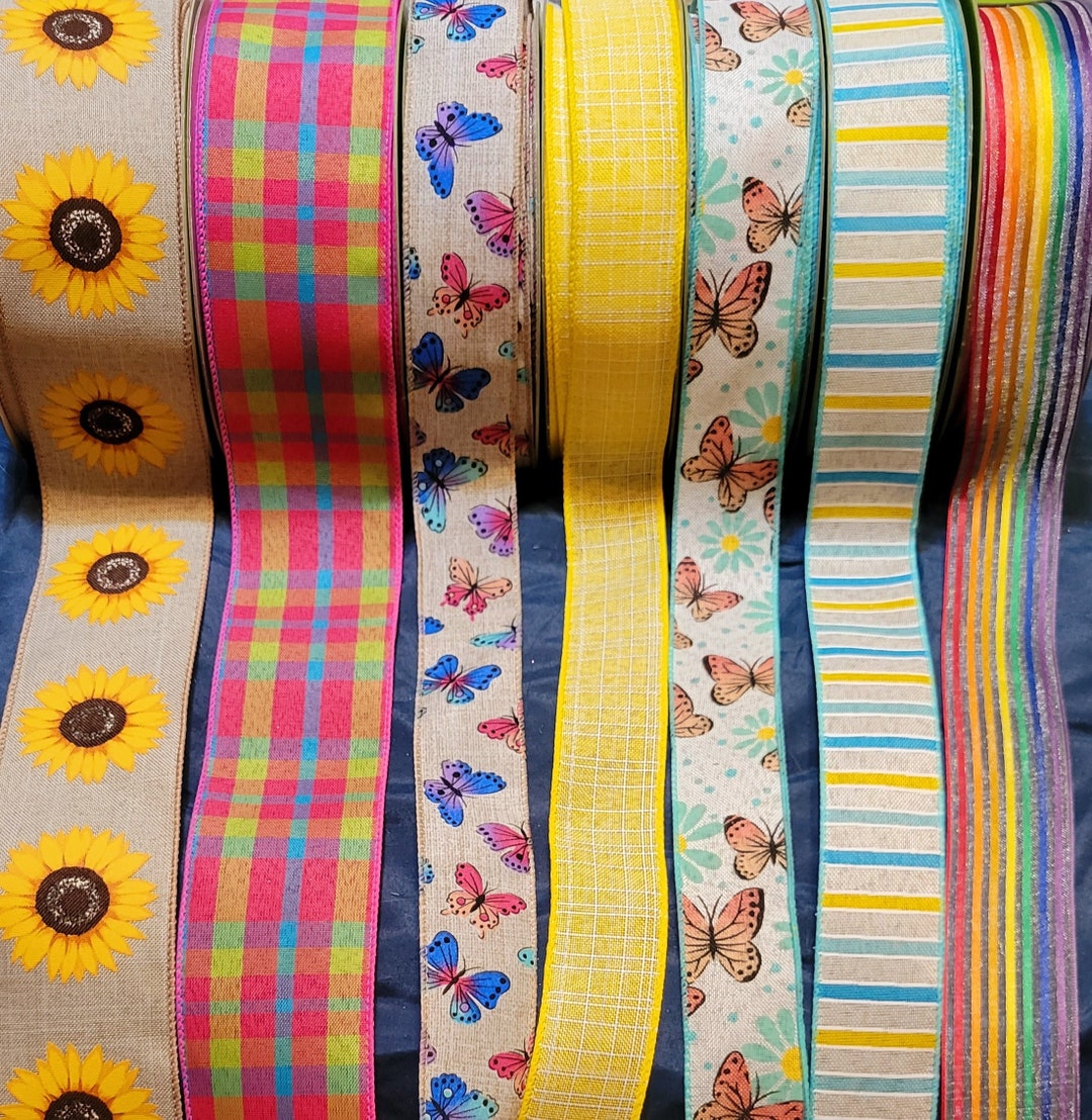 Summer Wired Ribbon Kit: Butterfly, Sunflower, Rainbow Ribbon