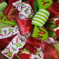 Grinchmas Christmas Tree Topper Bow, Large Whimsical Bow with Streamers