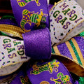 Whimsical Mardi Gras Wreath Bow: Jester Purple, Green & Gold