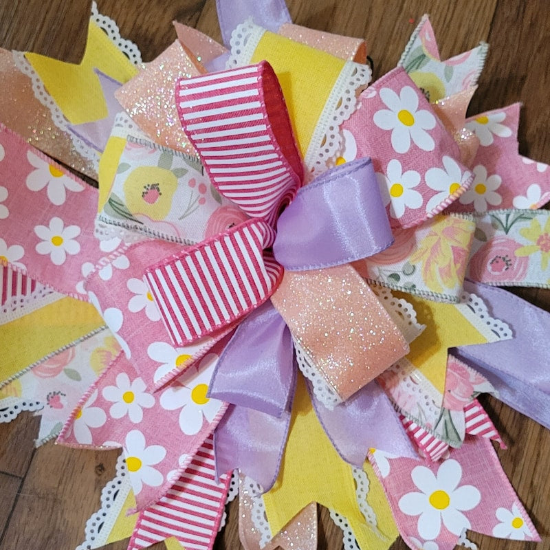 Floral Bow: Whimsical Springtime Centerpiece or Wreath Accent