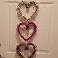 grapevine hearts hanging decoration, 3 heart berries wreath