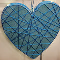 Blue Glitter Heart Door Hanger with Fairy Lights