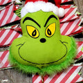 large Green monster head pick. 24inch furry green elf plush tree topper