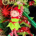 Whimsical Elf Christmas Wreath, Deco Mesh Holiday Door Decor