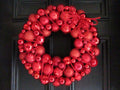 Red Ornament Wreath, Christmas Valentine's Day Patriotic Door Decor
