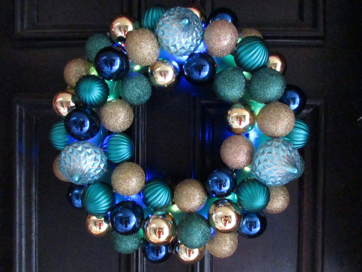 LED holiday ornament wreath-new years ornament wreath-christmas wreath