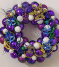 Mardi Gras Ornament Wreath, Purple Green and Gold NOLA Door Decor