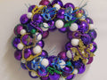 Mardi Gras Ornament Wreath: Purple, Green, and Gold NOLA Decor