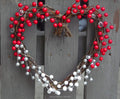 Mini red berries grapevine heart wreath