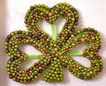 Shamrock door hanger, clover wreath, st pattys day wall decoration