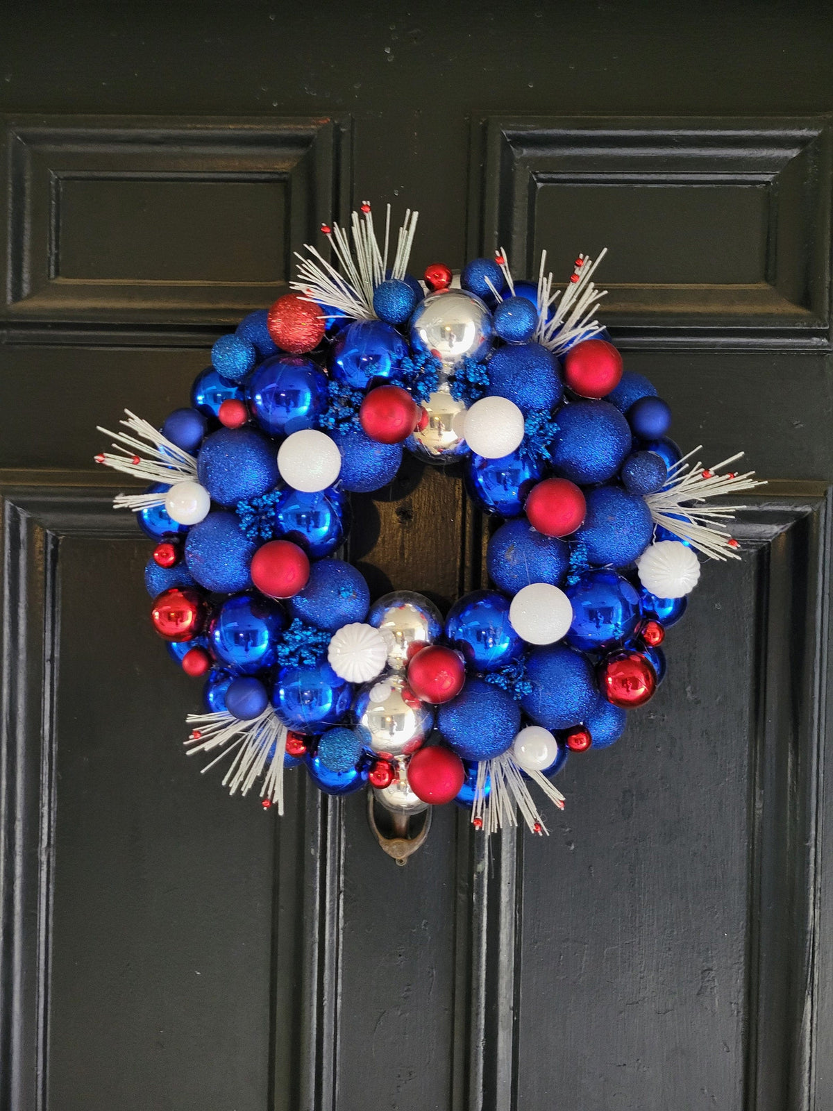 4th of July ornament Wreath, Patriotic door decoration, red white and blue wreath