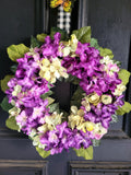 Plum Hydrangea Wreath: Spring Floral Decor