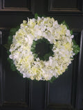 Hydrangea Wedding Wreath, Floral Front Door Decor, Bridal Gift