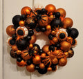 Halloween Ornament Wreath: Orange, Black, Spiders and Eyeballs