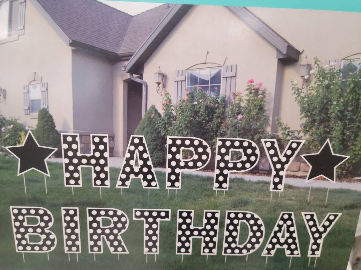 Giant happy birthday yard sign