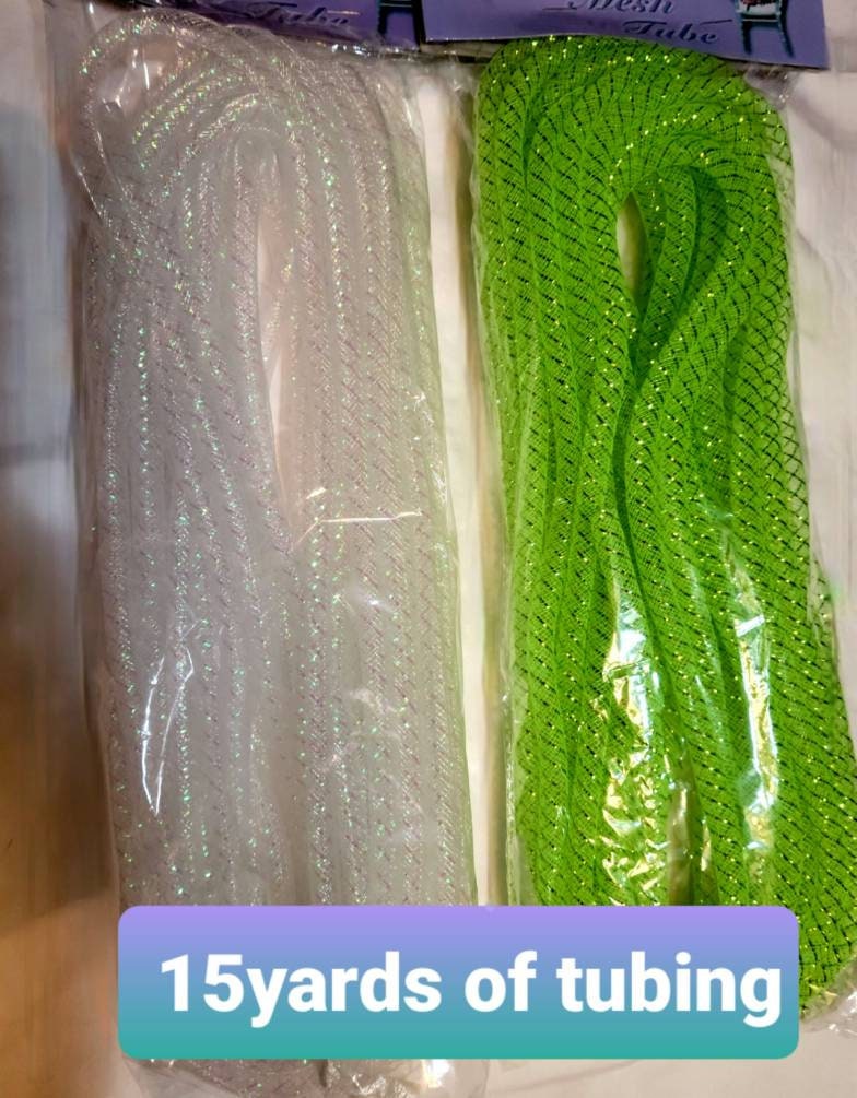 Deco Mesh Tubing, 15 Yards Wreath Making Craft Supplies