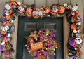 Whimsical Halloween Wreath and Garland Set, Spider Eyeball Decor