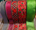 Christmas Wired Ribbon Set: Holiday Wreath & Tree Topper Supplies