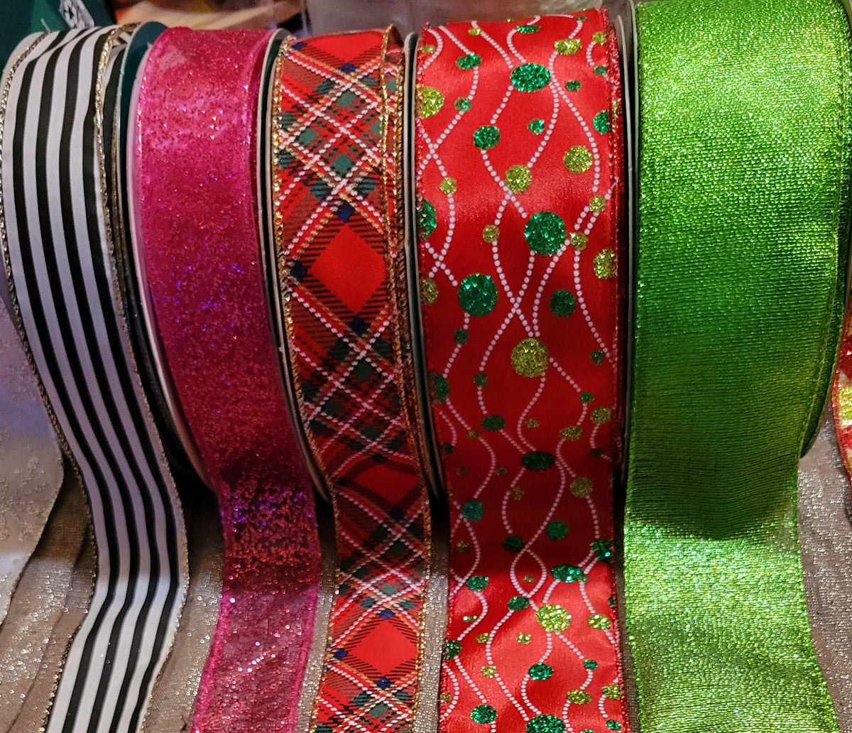 Christmas Wired Ribbon Set: Holiday Wreath & Tree Topper Supplies