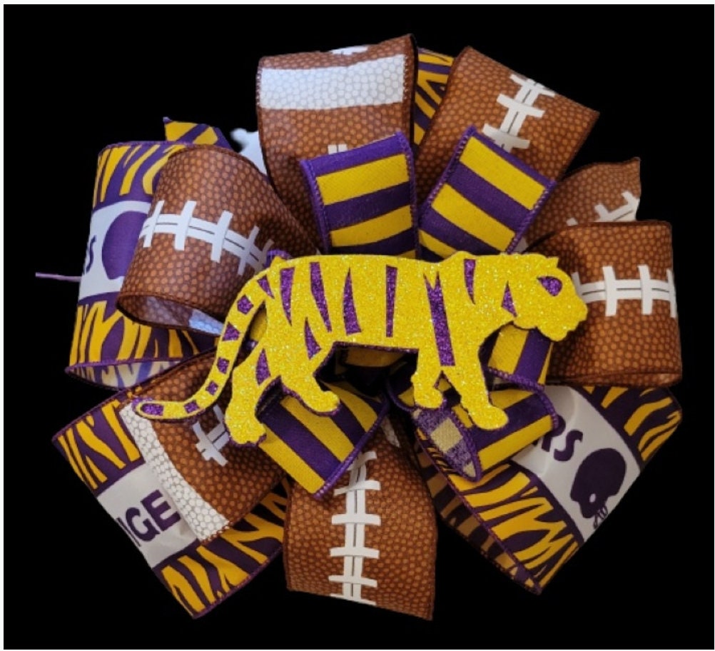 LSU Tigers Football Bow: Purple & Gold Wreath Decor