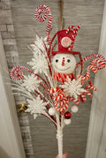 Whimsical Snowman Christmas Tree Topper Pick: Glitter Decoration
