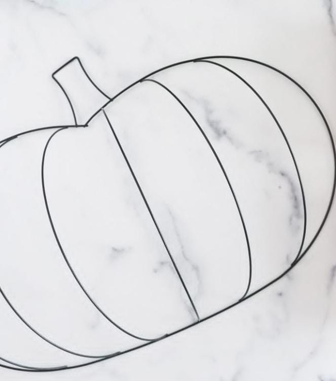 Pumpkin shaped wire wreath, fall craft supplies
