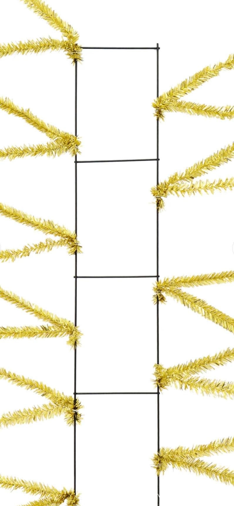 Wreath rail with chenille ties, centerpiece frame, door hanger base