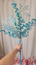 Sea glass christmas tree topper, coastal teal and blue holiday accents
