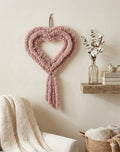 Macrame hanging heart wreath, nursery decoration