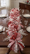 Candy cane garland, christmas red and white fireplace decoration
