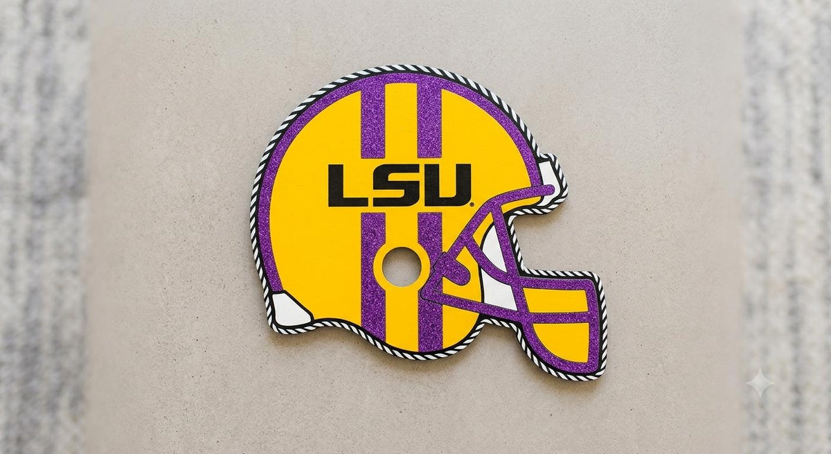 Custom football team door hanger, LSU helmet wreath, Dallas Cowboys, georgia bulldogs